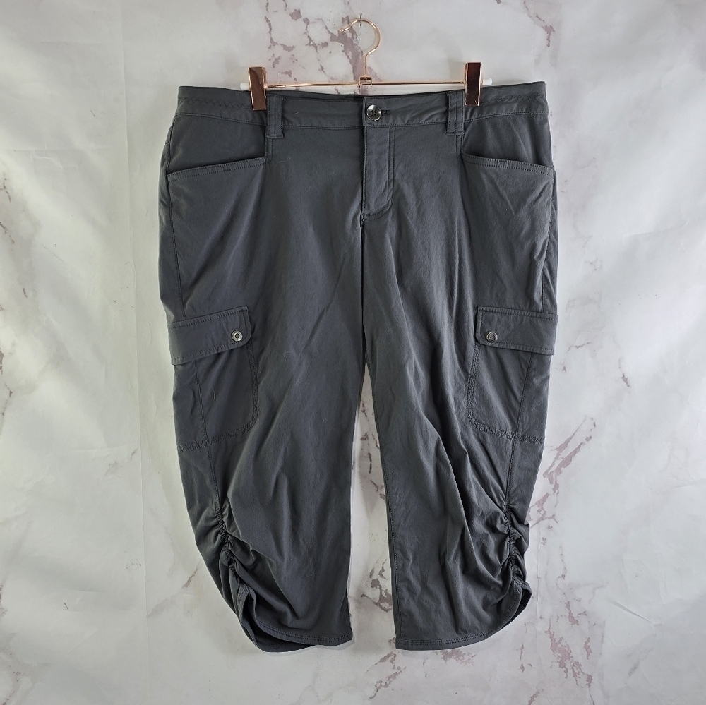 Eddie Bauer Capri Womens 12 P Hiking Camp Nylon Water Travex Crop Pant Climbing